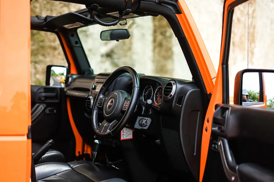 Jeep Rubicon Sahara Orange – Convertible & Off-Road Self-Drive Rental in Bali | The Fun Trev (BG.10)