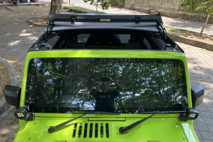 Jeep Rubicon Sahara Mountain – Neon Green Off-Road Rental in Bali | The Fun Trev (BG.11)