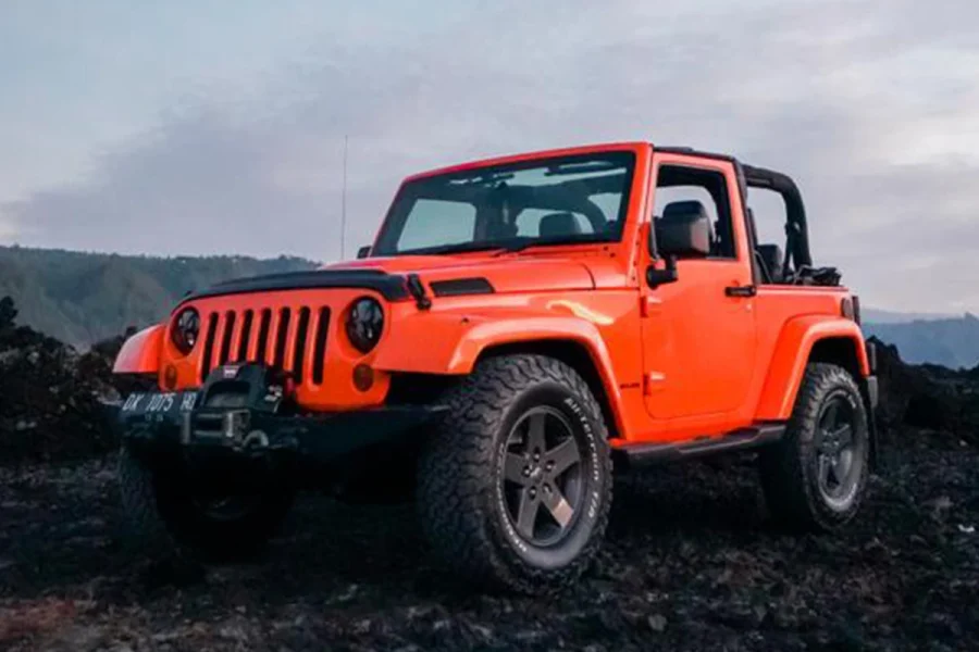 Jeep Rubicon Sahara Orange – Convertible & Off-Road Self-Drive Rental in Bali | The Fun Trev (BG.10)