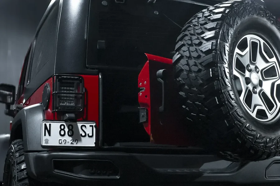 Jeep Rubicon Sahara Red – Convertible & Off-Road Car Rental in Bali | The Fun Trev (BG.09)