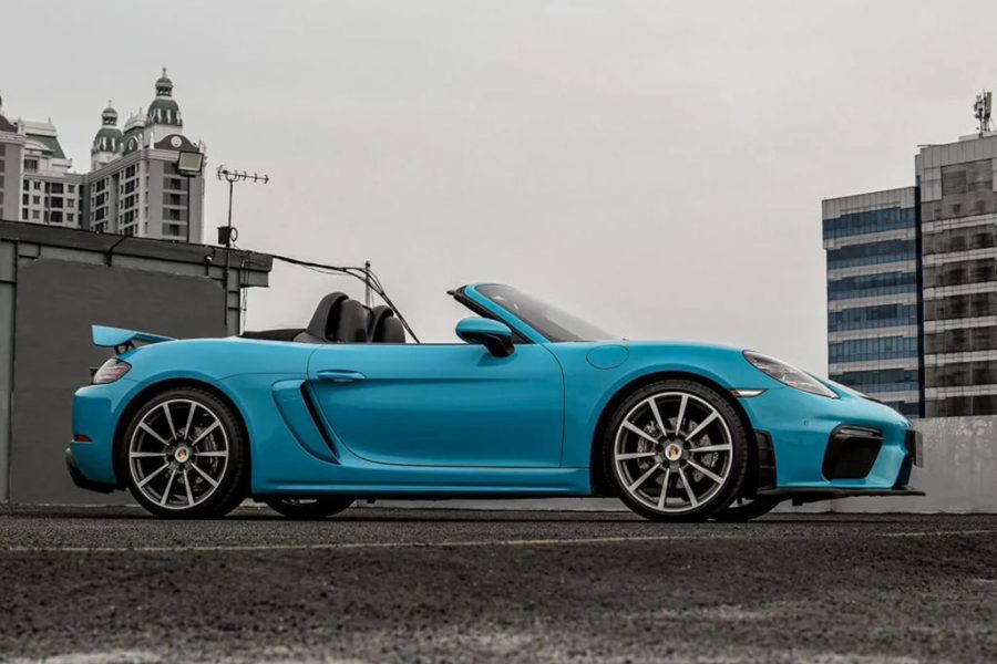 Porsche 718 GT4 Voodoo Blue – Luxury Convertible Self-Drive Rental in Bali | The Fun Trev (BG.17)