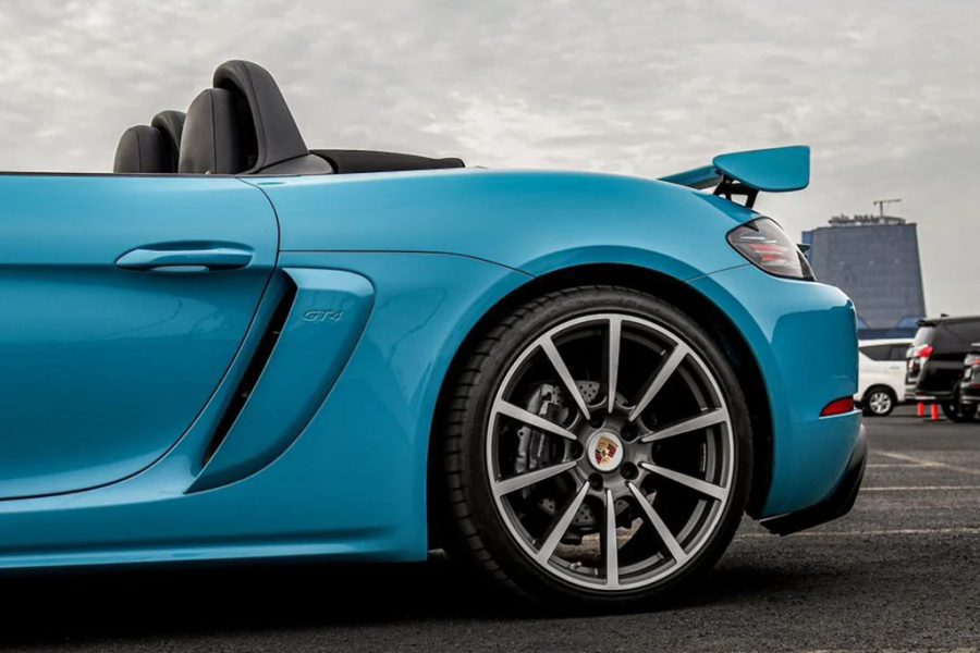 Porsche 718 GT4 Voodoo Blue – Luxury Convertible Self-Drive Rental in Bali | The Fun Trev (BG.17)