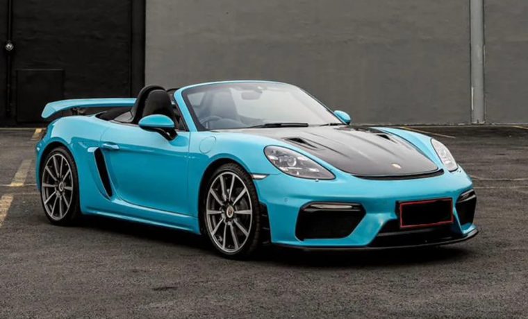 Porsche 718 GT4 Voodoo Blue – Luxury Convertible Self-Drive Rental in Bali | The Fun Trev (BG.17)