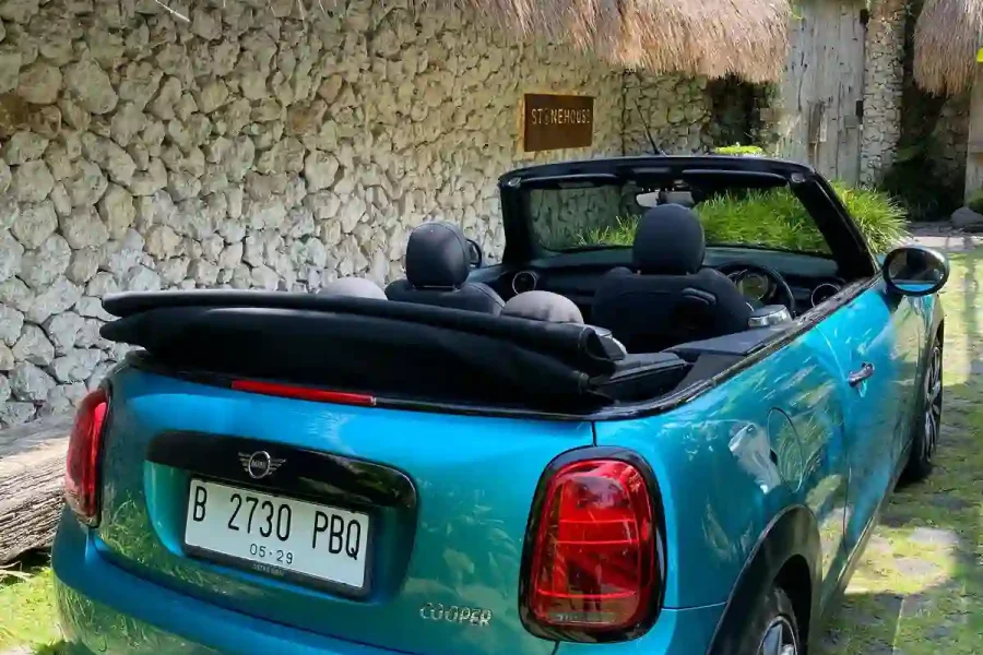 MINI Cooper Cabriolet Blue – Convertible Car Rental in Bali | The Fun Trev (BG.06)